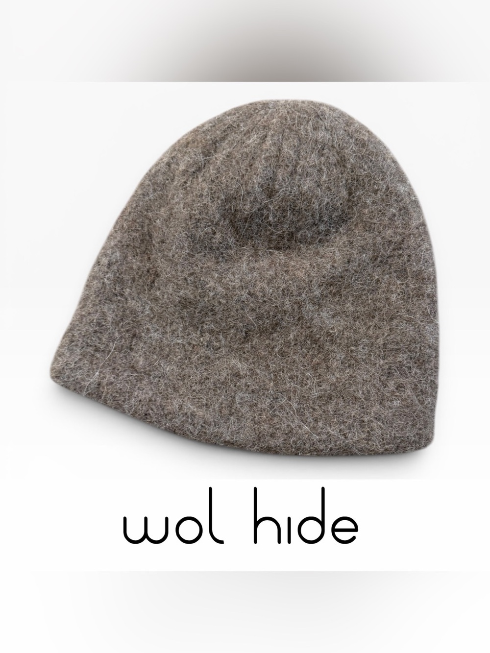 Wol Hide Heathered Grey Wool Beanie